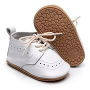 Lace-Up Baby Boy Soft Sole First Walker Leather Shoes