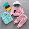 Winter Baby Clothes Set: Fleece Bear Jacket, Vest, and Pants (3Pcs)