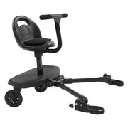 Black scooter with seat and handlebar on a white background