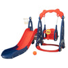 Children's playground set with slide, swing, and ball on a white background