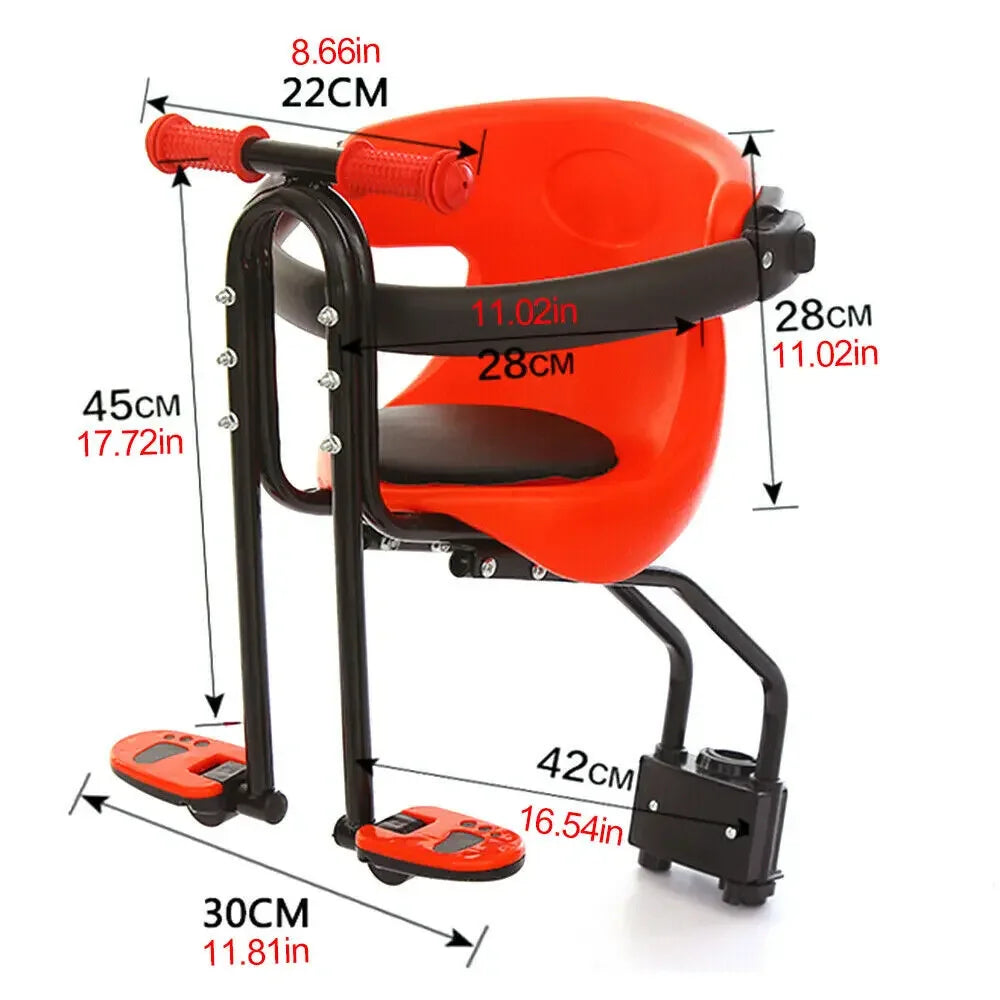 Dimensions of the front-mounted child bicycle seat
