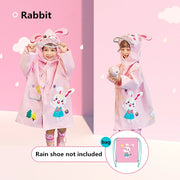 Cute 3D Animal Raincoats Collection for Kids: Rabbit, Unicorn, Dinosaur, Shark