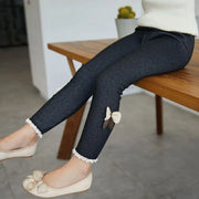 Bow Bottom Leggings - Cozy Pants for Girls (Winter/Spring)