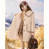 Girls' Thick Wool Blend Long Overcoat – Casual Winter Jacket for Kids 5–13Y