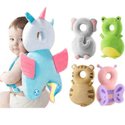 Mochila con reposacabezas para recién nacidos - Almohada de protección contra caídas para niños pequeños de dibujos animados 
