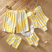Summer Yellow Family Matching Swimsuits