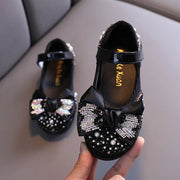 Rhinestone Bow Princess Shoes - Girls' Party Dance Flats