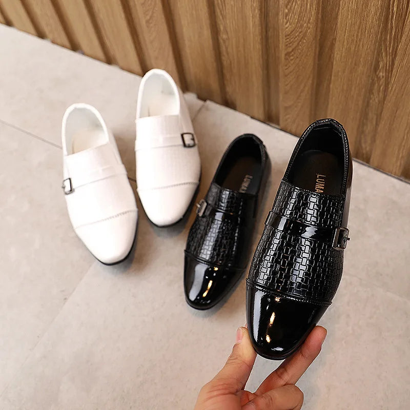 Boys' Leather Formal Shoes: Flats for Parties, Weddings, and Performances, Black / 33 Boys' Leather Formal Shoes: Flats for Parties, Weddings, and Performances, Black / 33