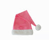Pink Santa hat with white trim on a white background