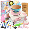 Children's pottery wheel set with painting tools and packaging on a white background