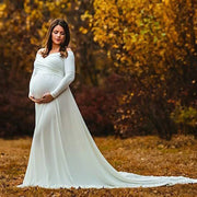 Maternity Off Shoulder Long Sleeve Dress 