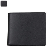 Black leather wallet on a white background