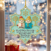 Personalized Best Friend Snowman Wooden Ornament 