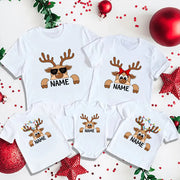 Personalized Family Christmas Reindeer Shirts 