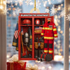 Personalized Firefighter Wooden Ornament