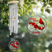 Personalized Memorial Heart Round Glass Wind Chime – Custom Name & Birth–Death Year | “Your Wings Were Ready” In Loving Memory Keepsake | Sympathy & Remembrance Gift for Family