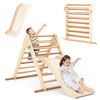 Set de triángulo de escalada para niños plegable, triángulo de madera con rampa reversible - Escalador Montessori para interiores para niños pequeños de 1+