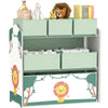 3-Tier Kids Storage Shelf with 6 Removable Fabric Boxes – Montessori Toy Organizer for Playroom, Bedroom, Ages 3-8 (Pink/Green Options)