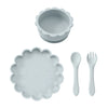 4PCS Silicone Baby Tableware Set – Lion Shape Plate, Bowl, Spoon & Fork