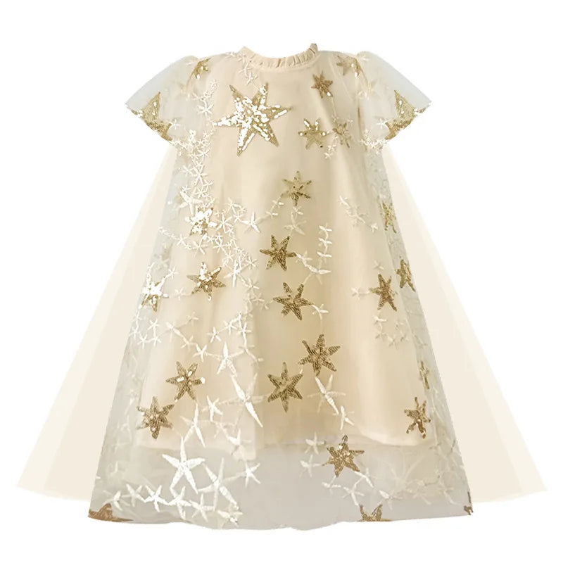 Summer Star Sequined Princess Dresses for Baby, Beige / 4T Summer Star Sequined Princess Dresses for Baby, Beige / 4T