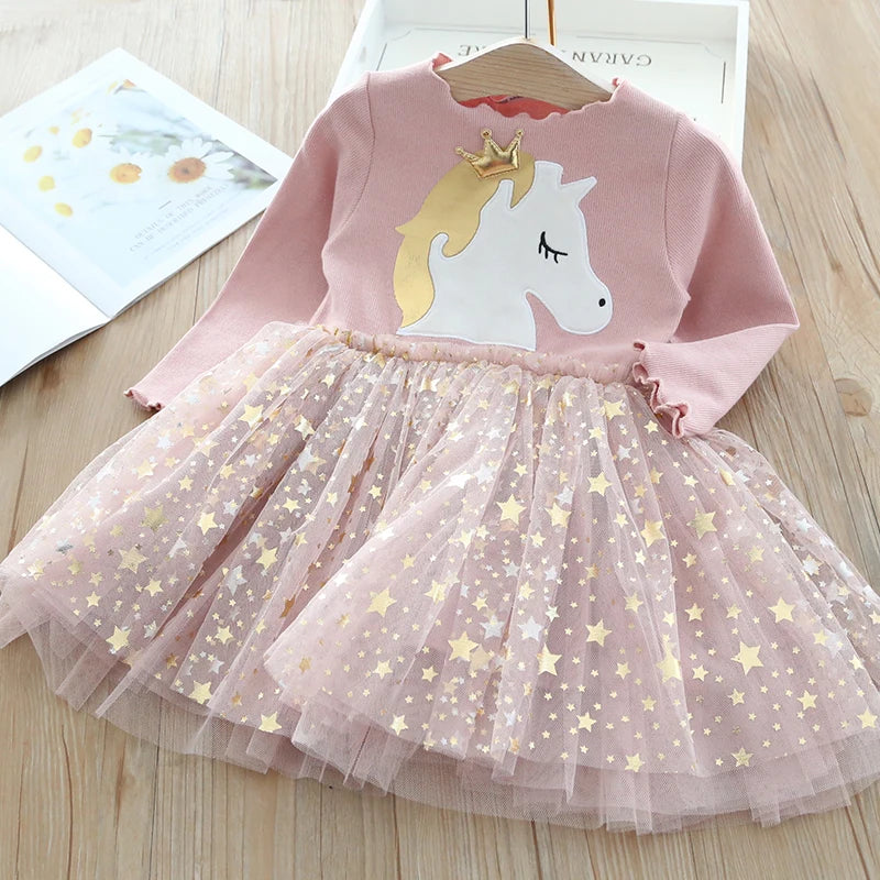 Unicorn Princess Dress - Toddler Kids Dresses (3-7Y), Pink / 140=7T Unicorn Princess Dress - Toddler Kids Dresses (3-7Y), Pink / 140=7T