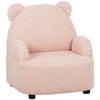 Bear Shaped Toddler Armchair with Teddy Fleece Upholstery, Cozy Furniture for Kids Bedroom, Playroom, and Reading (Ages 18 Months–3 Years, Max 45 KG)