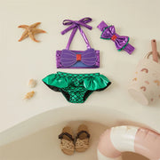 Conjunto de bikini de sirena para niñas pequeñas 