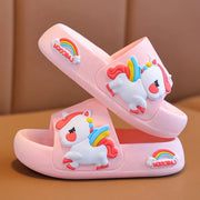 Chanclas de unicornio de dibujos animados de verano - Zapatillas antideslizantes para niños