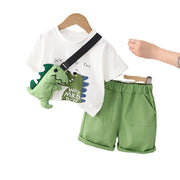 Conjunto de traje de bebé niño de dinosaurio informal de verano