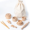 Montessori Wooden Kitchen & Tea Set – Sensory Pretend Play Toy for Kids Ages 3+