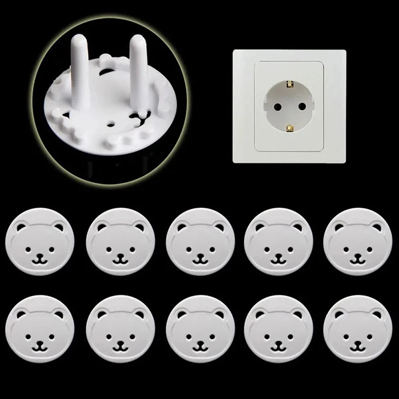 10pcs Bear Socket Safety Guards: Childproof Your Home