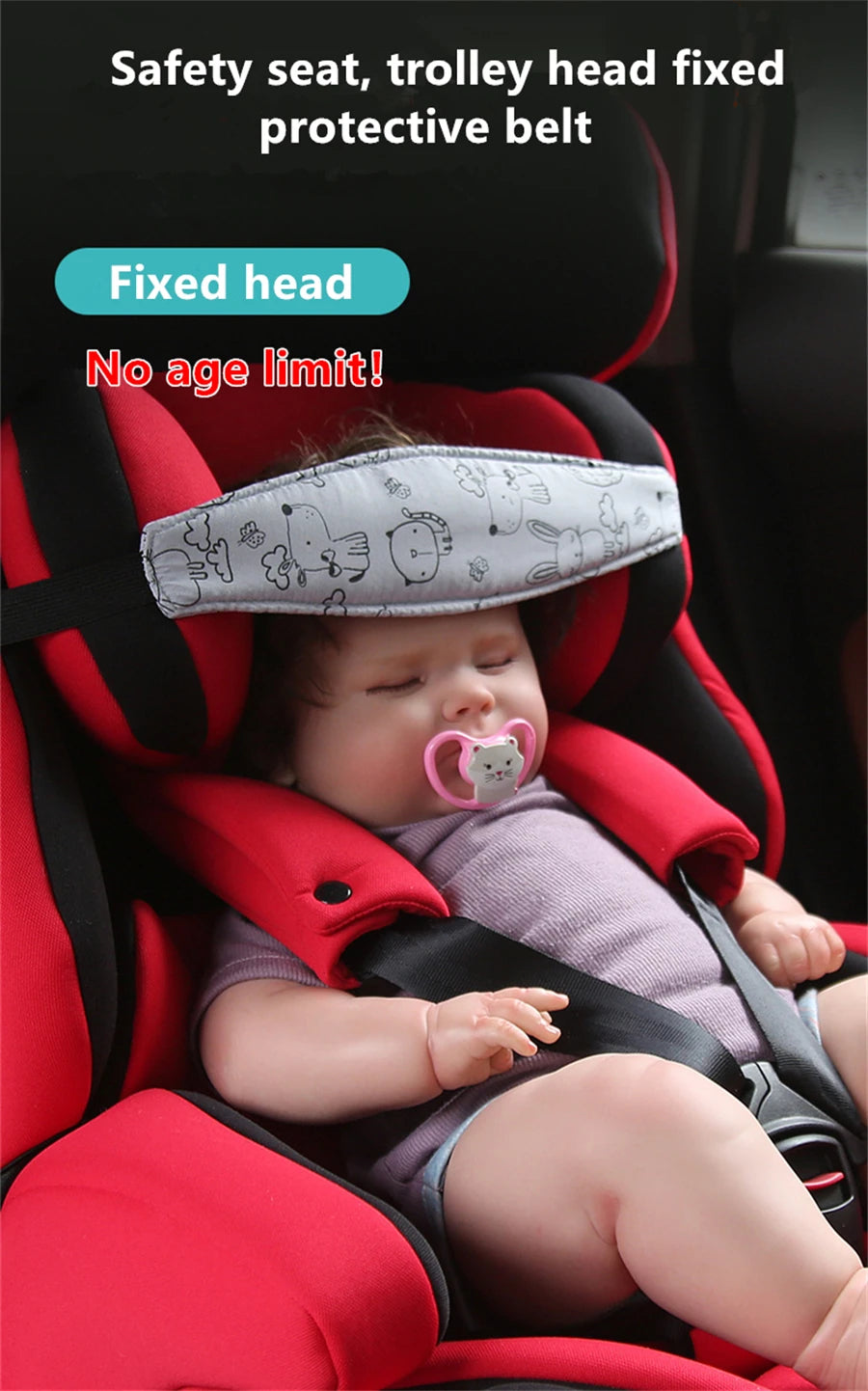 Baby Car Seat Head Support Strap Adjustable Sleep Positioner