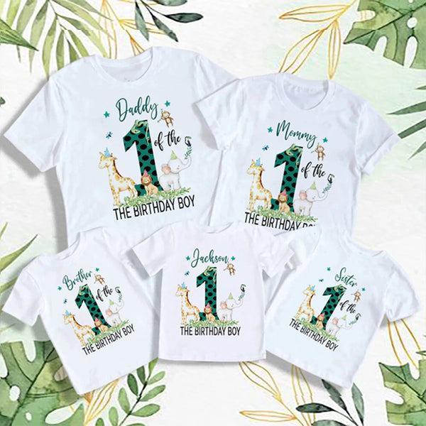 Birthday Boy Jungle Family Shirts, White / BRO 3 YEARS