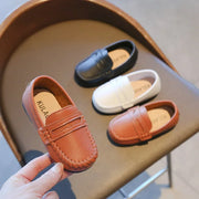 Boys' Leather School Loafers: Simple Slip-On Classic Formal Shoes