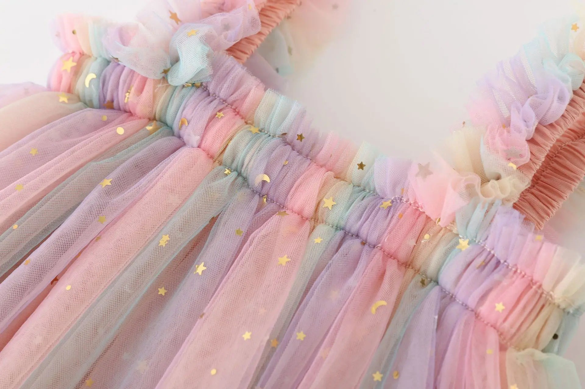 Rainbow Unicorn Tulle Princess Dress 1lovebaby Rainbow Unicorn Tulle Princess Dress 1lovebaby