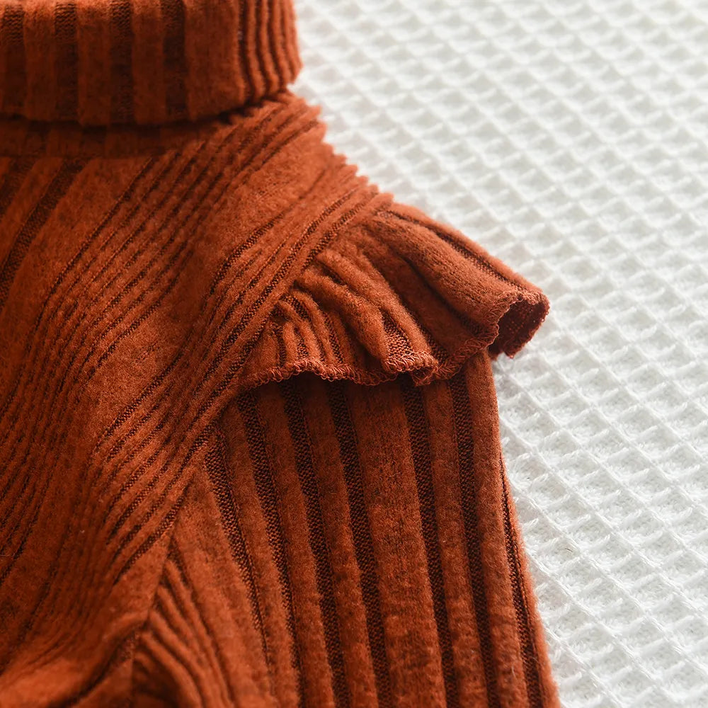 Chic High Neck Woolen Dress - Autumn/Winter Collection for Girls 1lovebaby Chic High Neck Woolen Dress - Autumn/Winter Collection for Girls 1lovebaby