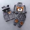 Winter Baby Clothes Set: Fleece Bear Jacket, Vest, and Pants (3Pcs)