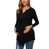 Maternity Long Sleeve Nursing Top – V-Neck Breastfeeding T-Shirt | Solid Color | 3 Colors | S–XXL