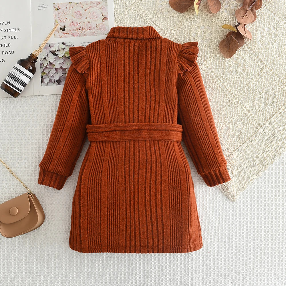 Chic High Neck Woolen Dress - Autumn/Winter Collection for Girls 1lovebaby Chic High Neck Woolen Dress - Autumn/Winter Collection for Girls 1lovebaby