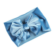 Diadema con lazo para bebé de terciopelo sólido - Accesorio para el cabello de invierno