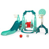 5-in-1 Car-Themed Toddler Slide and Swing Set – Slide, Swing, Basketball Hoop, Soccer Net & Ring Toss for Ages 1–8