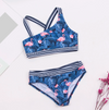 Conjunto de bikini para niñas con estampado de flamencos 