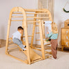 7-in-1 Indoor Playground for Kids – Montessori Climbing Structure with Slide, Swing Set & Art Station