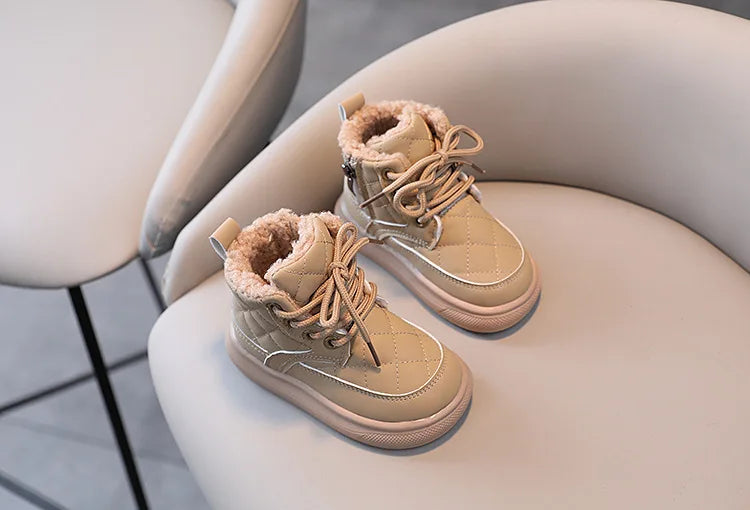 Plaid Fashion Kids Snow Boots – 1lovebaby - Main Image