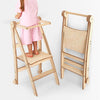 Kids Helper Tower – Foldable Toddler Step Stool for Kitchen, Bathroom & Learning (Beige)