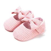 Snap-On Cotton Ribbon Baby Shoes