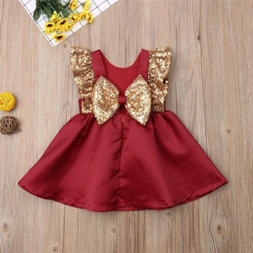 Christmas Sequin Bow Dress, Red / 3T Christmas Sequin Bow Dress, Red / 3T