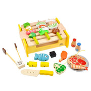 Wooden Play House Kitchen Bbq Set Toy