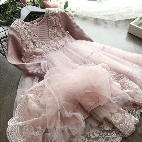Lace Style Chiffon Dress - 1LoveBaby 1lovebaby Lace Style Chiffon Dress - 1LoveBaby 1lovebaby