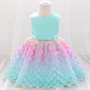 Candy Color Layering Ruffle Mesh Skirt Baby Girl Party Dress
